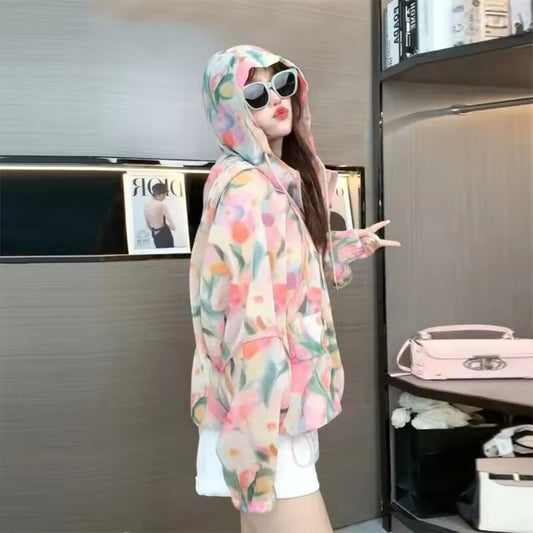 Lightweight And Breathable Jacket For Women's Summer Short Hooded Jackets 2025 New Korean Loose Casual Sun Protection Clothing